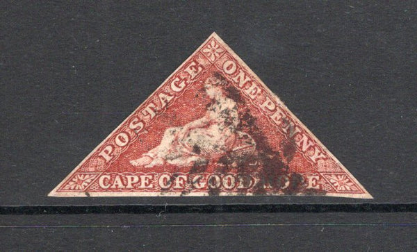 CAPE OF GOOD HOPE - 1863 - TRIANGULAR ISSUE: 1d brownish red QV 'Triangular' issue 'De La Rue' printing, a fine lightly used copy, large margins all round. (SG 18c)  (CAP/27277)