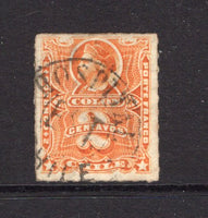 CHILE - 1877 - CANCELLATION: 2c orange 'Roulette' issue used with good strike of HOSPITAL EST cds. A rare cancel. (SG 50)  (CHI/29248)