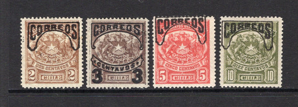 CHILE - 1904 - PROVISIONAL ISSUE: 'Provisional' overprint on Telegraph issue (Huemul with mane & tail). The set of four fine mint. (SG 97/100)  (CHI/29864)