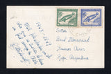 CHILE - 1949 - CLAUDE GAY ISSUE: Black & white PPC 'Plaza de Armas - Osorno (Chile)' franked on message side with 1948 60c ultramarine and 2p 60c green 'Claude Gay' issue with 'Pinguipes chilensis, fish' design (SG 381u & 382u) tied by OSORNO cds dated 27 DIC 1948. Addressed to ARGENTINA.  (CHI43603)
