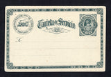 CHILE - 1892 - POSTAL STATIONERY: Black on pale green 'Tarjeta de Servicio' Official TRAIN type postal stationery card (H&G D10). A fine unused example. Only 300 copies were printed. Very scarce.  (CHI45189)