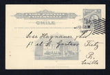 CHILE - 1916 - POSTAL STATIONERY: 2c  light grey on pale yellow 'Columbus' postal stationery card (H&G 36) used with SANTIAGO cds dated 9 FEB 1916. Addressed locally with printed message from the 'German Tennis Association' announcing a tournament in March. Nice correct local use of this card.  (CHI45499)