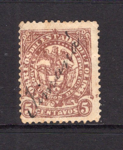 COLOMBIAN STATES - TOLIMA - 1886 - CANCELLATION: 5c brown 'Condor' issue with short wings used with TIMANA manuscript cancel. (SG 48)  (COL/16898)