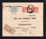 COLOMBIA - 1903 - 1000 DAYS WAR & REGISTRATION: Registered cover franked with 1902 10c rose and 10c scarlet 'Barranquilla' issue (SG 215A & 216A) tied by fine RECOMENDADOS BARRANQUILLA cds dated MAY 8 1903 with 1902 20c red brown on blue 'Bogota' issue registration stamp alongside (SG R207A) with manuscript registration number. Addressed to USA with arrival marks on reverse. Nice combination of issues.  (COL18328)