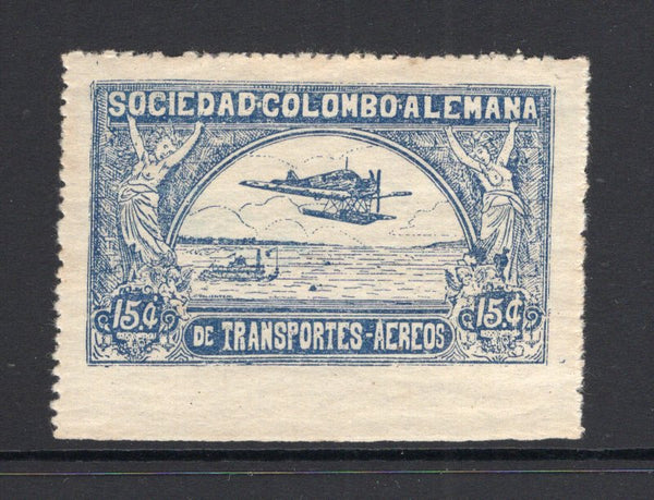 COLOMBIAN AIRMAILS - SCADTA - 1921 - VALIENTE ISSUE: 15c blue 'Valiente' issue, a fine mint copy. (SG 13)  (COL/25409)