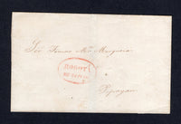 COLOMBIA - 1833 - PRESTAMP: Circa 1833. Cover from BOGOTA to POPAYAN with fine strike of oval BOGOTA DE OFICIO marking in red, rated '2½' in manuscript on reverse.  (COL/35162)