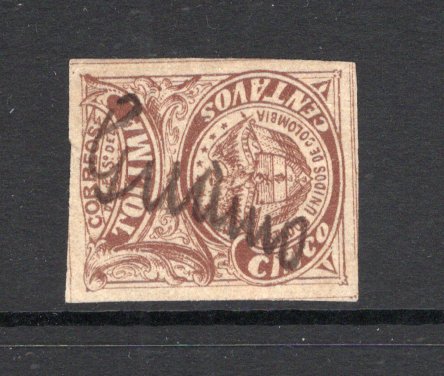 COLOMBIAN STATES - TOLIMA - 1879 - CANCELLATION: 5c brown used with GUAMO manuscript cancel. (SG 18)  (COL/35473)