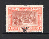 COLOMBIAN AIRMAILS - AVIANCA - 1950 - VARIETY: 1p brown red & orange red AIR issue with variety small 'A' INVERTED. A fine copy. (SG 18 variety)  (COL/43317)
