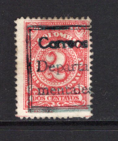 COLOMBIA - 1909 - DEPARTMENTAL ISSUE: 2c red 'Numeral' issue, perf 13½ with boxed 'CORREOS DEPARTA MENTALES' official opt in black, a good mint copy with patchy gum. A scarce & underrated issue. (SG D326)  (COL43948)