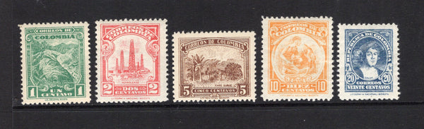 COLOMBIA - 1935 - DEFINITIVE ISSUE: Litho 'Definitive' issue, the basic set of five fine mint. (SG 479, 480, 481, 485 & 486)  (COL43953)