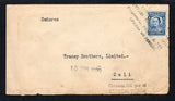 COLOMBIAN PRIVATE EXPRESS COMPANIES - 1930 - TOBON: Cover with oval 'TRACEY BROS LTD AGENCIA PEREIRA' company cachet on reverse franked with 1923 4c blue (SG 395) tied by five line 'EL EXPRESO CORREO DIARIO ENTRE BUENAVENTURA - MANIZALES - PEREIRA - ARMENIA PROPIETARIO: PABLO E. TOBON OFICINA DE PEREIRA' cancel in black with '10 SEPT 1930' datestamp and two line 'Conteste Ud. poer el EXPRESO TOBON' cachet alongside. Addressed to CALI. Rare. The Pereira agency cancel is not listed in The Private Mail Carrie