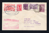 COLOMBIAN PRIVATE EXPRESS COMPANIES - 1932 - TOBON, MIXED FRANKING & ZEPPELIN: Cover franked with Brazil 1931 700rs reddish violet 'Industry' issue plus 1929 500rs purple and 1930 3000rs violet AIR issues (SG 398, 472 & 484) tied by RIO DE JANEIRO cds's dated 24.III.1932 and Colombia 1927 6c red EL EXPRESO TOBON 'Train' issue (Hurt & Williams #S24) and 1917 2c carmine national issue (SG 359) tied by oval EXPRESO TOBON OFICINA DE CALI cancel dated - APR 1932. Flown on first Sudamerikafahrt by LZ127 with red