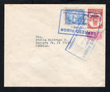 COLOMBIAN PRIVATE EXPRESS COMPANIES - 1951 - RIBON: Cover franked with 1939 5c light blue and 1947 5c lake 'Red Cross Fund' TAX issue (SG 536 & 671) tied by two strikes of boxed EXPRESO RIBON ARMENIA CORREO DIARIO AUTOFERRO cancel in blue. Addressed to PEREIRA.  (COL45168)