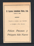 COLOMBIAN PRIVATE EXPRESS COMPANIES 1934 RIBON ADVERTISING