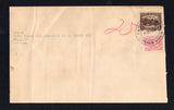COLOMBIAN PRIVATE EXPRESS COMPANIES - 1940 - RIBON: Circa 1940 long undated official 'Court' cover franked with 1935 5c chocolate & 1939 ½c carmine TAX issue (SG 483 & 523) tied by fine strike of undated EXPRESO RIBON FUNDADO DE 1906 CORREO DIARIO NEIVA cancel in blackish purple. Addressed to GIGANTE. Cover is trimmed at left & right but displays well.  (COL45174)