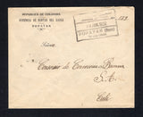 COLOMBIA - 1932 - OFFICIAL MAIL: Stampless printed 'Republica de Colombia, Gerencia de Rentas del Cauca, Popayan' official cover with boxed POPAYAN (CAUCA) SERVICIO OFICIAL cancel in black dated 30 ABR 1932. Addressed to CALI with boxed arrival mark on reverse.  (COL45272)