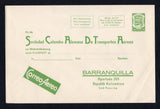 COLOMBIAN AIRMAILS - SCADTA - 1923 - POSTAL STATIONERY: 30c green on cream large format SCADTA postal stationery airmail envelope (H&G FB1). A very fine unused example. Exceptional condition for these. Rare.  (COL45539)