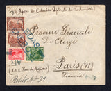 COLOMBIA - 1933 - CANCELLATION & ROUTING: Cover franked with 1917 2c carmine & 1932 1c green & 2 x 5c brown (one stamp damaged, SG 359, 429 & 431) all tied by huge straight line ARBOLEDAS ENERO 31 cancel in blue. Addressed to FRANCE routed north via Venezuela with CUCUTA and MARACAIBO transit markings on reverse. Rare origination.  (COL463)