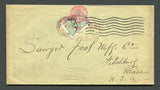 COLOMBIA - 1906 - CANCELLATION & RATE: Unsealed cover franked with 1904 1c green 'Numeral' issue (SG 271) tied sawtooth oval CORREOS NACIONALES TUNJA cancel in red dated FEB 26 1906. Addressed to USA with NEW YORK arrival cds also tying stamp and other transit and arrival marks on reverse.  (COL/8394)
