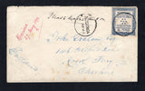 COOK ISLANDS - 1893 - CLASSIC ISSUES: Cover franked with single 1892 2½d blue 'Federation' issue (SG 3) cancelled by good strike of the undated COOK ISLANDS P.O. RAROTONGA cancel in black with RAROTONGA cds dated 7 AP 1893 alongside. Addressed to UK with light strike of New Zealand transit cds and British arrival cds on reverse. A couple of light tones but a very rare commercial first issue cover.  (COO44350)