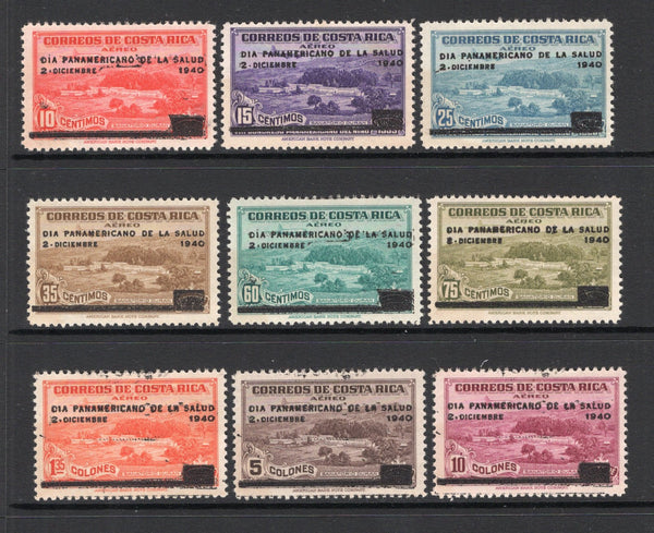 COSTA RICA - 1940 - COMMEMORATIVE ISSUE: 'Pan American Aviation Day' issue, the AIR set of nine fine mint. (SG 266/274)  (COS/28201)