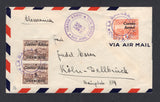 COSTA RICA - 1934 - AIRMAIL & CANCELLATION: Airmail cover franked with 1930 5c on 10c brown and 1col orange 'CORREO AEREO' overprint issue (SG 182 & 185) tied by two fine strike of undated LA BARRANCA cds cancels in purple with CORREO AEREO SAN JOSE transit cds dated JAN 29 1934 on front. Addressed to GERMANY with arrival cds on reverse.  (COS/42048)