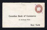 COSTA RICA - 1903 - CANCELLATION: 10c brown postal stationery envelope (H&G B4a) with 'United Fruit Company' imprint on flap used with good strike of straight line 'PORT LIMON' cancel in purple. Addressed to USA with NEW ORLEANS arrival cds on reverse. Small opening fault at top.  (COS44913)