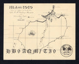 COSTA RICA - 1975 - COCOS ISLAND: Printed black on buff 'Isla del Coco' Ham Radio QSL card showing 1899 map of the island. Produced by the Radio Club de Costa Rica for the 1975 Swiss expedition. Unused.  (COS45430)