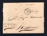 CUBA - 1860 - OFFICIAL MAIL: Stampless cover with 'Sobre de Oficio' in manuscript at top with fine MATANZAS YSLA DE CUBA cds in black dated FEB 8 1860. Addressed to HAVANA with arrival cds on reverse. Cover is slightly trimmed at left.  (CUB/18331)