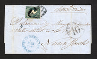 CUBA - 1861 - CLASSIC ISSUES: Complete folded letter datelined 'Remed 12 Fbro 1861' inside franked with 1855 ½r blackish green 'Isabella' issue (SG 1a) tied by PARILLA cancel with REMEDIOS cds in blue dated 1 MAR 1861 alongside. Addressed to USA and charged 10c on arrival with circular 'STEAMSHIP 10' marking in black (as the ½r only paid for the postage within Cuba). A scarce overseas use of the first issue.  (CUB/42137)