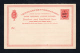 DANISH WEST INDIES - 1902 - POSTAL STATIONERY: '1 CENT 1902' on 3c + 3c carmine 'Provisional' postal stationery reply card (H&G 23, Copenhagen overprint). A fine unused example.  (DEN45665)