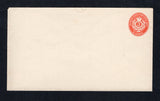 DANISH WEST INDIES - 1893 - POSTAL STATIONERY: 3c red orange postal stationery envelope with watermark Type C (H&G B5) on thicker white paper. A fine unused example.  (DEN45677)