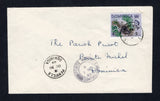 DOMINICA - 1963 - CANCELLATION: Commercial cover franked with 1963 4c green, sepia & slate violet QE2 issue (SG 165) tied by PENVILLE cds dated OCT 30 1963 with fine second strike alongside. Addressed to 'The Parish Priest' at POINTE MICHEL with arrival cds on front & G.P.O. DOMINICA transit cds on reverse.  (DMN45680)