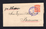 DOMINICAN REPUBLIC - 1891 - POSTAL STATIONERY: 3c orange on cream postal stationery wrapper (H&G E4) used with fine PUERTO PLATA cds dated NOV 10 1891. Addressed to GERMANY.  (DOM28292)