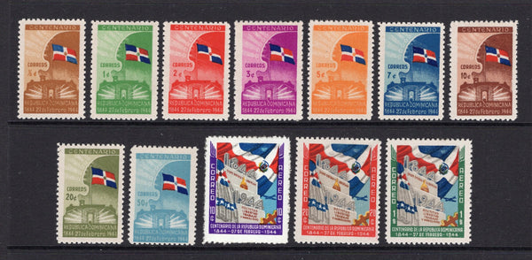 DOMINICAN REPUBLIC - 1944 - COMMEMORATIVES: 'Centenary of Independence' issue the set of twelve fine mint. (SG 506/517)  (DOM/3361)