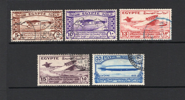 EGYPT - 1933 - AIRMAILS: 'Airmail' issue the set of five superb cds used. (SG 214/218)  (EGY/6217)