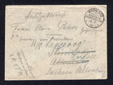 GERMAN COLONIES - SOUTH WEST AFRICA - 1906 - MILITARY MAIL: Stampless cover with manuscript 'Feldpostbrief' at top with fine strike of WARMBAD DEUTSCH-SUDWESTAFRIKA cds dated 13/7 1906. Addressed to GERMANY with transit & arrival marks on reverse.  (GER32606)