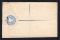 GIBRALTAR - 1886 - POSTAL STATIONERY: 2d ultramarine on creamy white postal stationery registered envelope of Barbados with 'GIBRALTAR' overprint in black (H&G C1a) a fine unused example.  (GIB/19818)