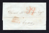 GIBRALTAR - 1839 - FORERUNNER & SPANISH MAIL AGENT IN GIBRALTAR: Complete folded letter datelined 'Gibraltar 11th October 1841' with three line 'GIB S.ROQUE ANDA BAXA' marking in red used on mail sent via the Spanish postal agent on Gibraltar. Addressed to CADIZ, SPAIN with large '99' rate handstamp also in red on front .  (GIB45117)