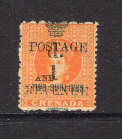 GRENADA - 1888 - PROVISIONAL ISSUE: 'd 1 POSTAGE AND REVENUE' on 2/- orange 'Revenue' surcharge issue, a fine mint copy. (SG 44)  (GRE/25852)