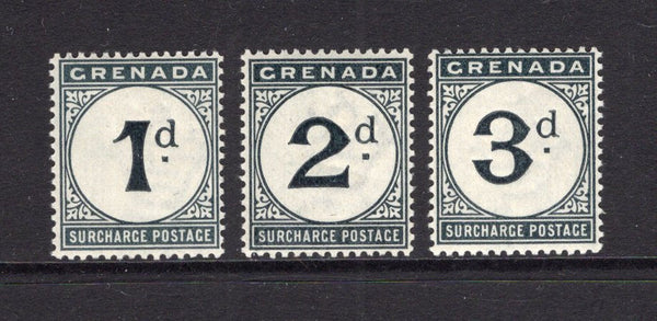 GRENADA - 1892 - POSTAGE DUES: 'Postage Due' issue inscribed 'Surcharge Postage' the set of three fine mint. Very scarce. (SG D1/D3)  (GRE/25862)