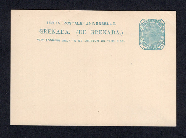 GRENADA - 1881 - POSTAL STATIONERY: 1d light blue on buff QV postal stationery card (H&G 1). A fine unused example. Very scarce.  (GRE/27377)