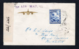 GRENADA - 1944 - CENSORED MAIL: Cover franked with 1938 2½d bright blue GVI issue (SG 157) tied by G.P.O. GRENADA cds dated 12 APR 1944 with gold airplane sticker at top. Addressed to BARBADOS and censored with plain 'OPENED BY EXAMINER P.C.90' censor strip with 'ISS/148' added in manuscript and arrival cds on reverse. An unusual censor on an inter-island cover.  (GRE43909)