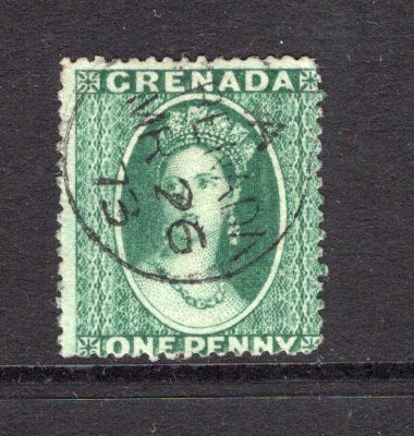 GRENADA - 1873 - CLASSIC ISSUES: 1d deep green 'Chalon' issue, watermark 'Small Star' (sideways), clean cut perf 15, a superb used copy with GRENADA cds dated MR 26 1873. Very fine. (SG 10)  (GRE/6504)