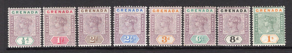 GRENADA - 1895 - QV ISSUE: 'QV' definitive issue the set of eight fine mint. (SG 48/55)  (GRE/6507)