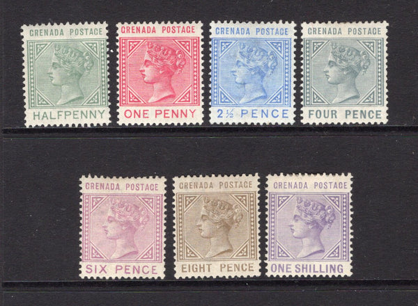 GRENADA - 1883 - DEFINITIVE ISSUE: 'QV' definitive issue the set of seven fine mint. (SG 30/36)  (GRE/6508)