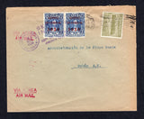 GUATEMALA - 1935 - AIRMAIL: Internal airmail cover franked with pair 1934 2c bright blue with 'AEREO INTERIOR 1934' overprints and 1927 1c olive green TAX issue (SG 279 & 223) tied by SERVICIO AEREO GUATEMALA cds dated 6 MAR 1935. Addressed to COBAN with red 'VIA AEREA / AIR MAIL' handstamps on front and arrival cds dated the next day on reverse.  (GUA/30211)