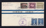 GUATEMALA - 1930 - FIRST FLIGHT: Cover franked with 1929 15c on 15p black TRAIN issue with AIR opt, pair 2c bright blue, 3c deep purple and 1927 1c olive green TAX issue (SG 242, 229/230 & 223) all tied by boxed CORREO AEREO INTERNACIONAL 16 MAR GUATEMALA, C.A. cancels. Flown on the GUATEMALA - COSTA RICA first flight by PAA with boxed PRIMER ENVIO POSTAL AEREO DE GUATEMALA A CENTRO, SUD - AMERICA Y ANTILLAS 16 DE MARZO DE 1930 'Airplane' cachet on reverse. Costa Rican arrival marks of 17th & 18th March on