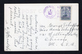 GUATEMALA - 1947 - TRAVELLING POST OFFICES: Real photographic PPC of ships docked in port datelined 'Guatemala Nov 30' franked on message side with single 1946 3c blue (SG 448) tied by CORREOS NACIONALES AMBULANTE No. TRES LINEA GUATEMALA PTO BARRIOS cds dated 1 DIC 1947. Addressed to USA.  (GUA/42654)