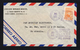 GUATEMALA - 1952 - TRAVELLING POST OFFICES: Airmail cover with printed 'Puerto Barrios' return address at top left franked with single 1952 4c orange (SG 526) tied by fine strike of CORREOS DE GUATEMALA AMBULANTE POSTAL No. TRES LINEA GUATEMALA PTO BARRIOS cds dated 26 DIC 1952 with fine second strike alongside. Addressed to GUATEMALA CITY with arrival cds on reverse.  (GUA44344)